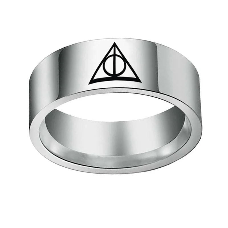 Кольцо с символом из нержавеющей стали для женщин и мужчин школа кино Дары смерти
