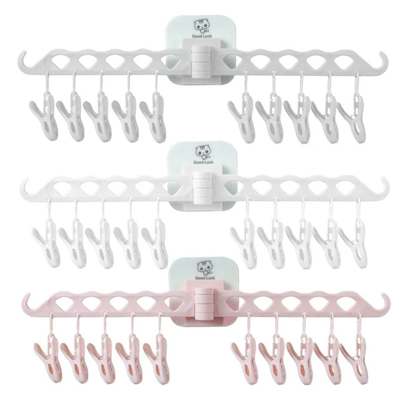 

10 Clips Drying Folding Rack Underwear Socks and Stockings Rack Hot Sale High Quality New Models