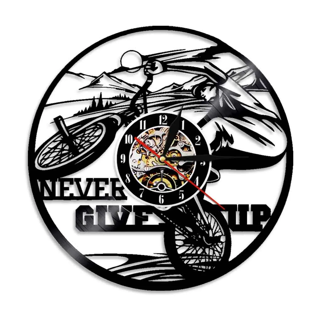 

Настенные часы для велосипедистов с виниловой пластиной, настенные украшения для дома в современном стиле, художественное оформление, для езды на велосипеде, подарок для водителей