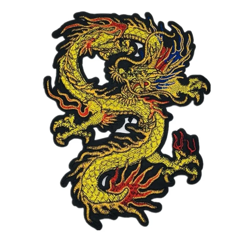 1 шт. китайский дракон вышивка нашивка тисненая аппликация сделай сам сумка для