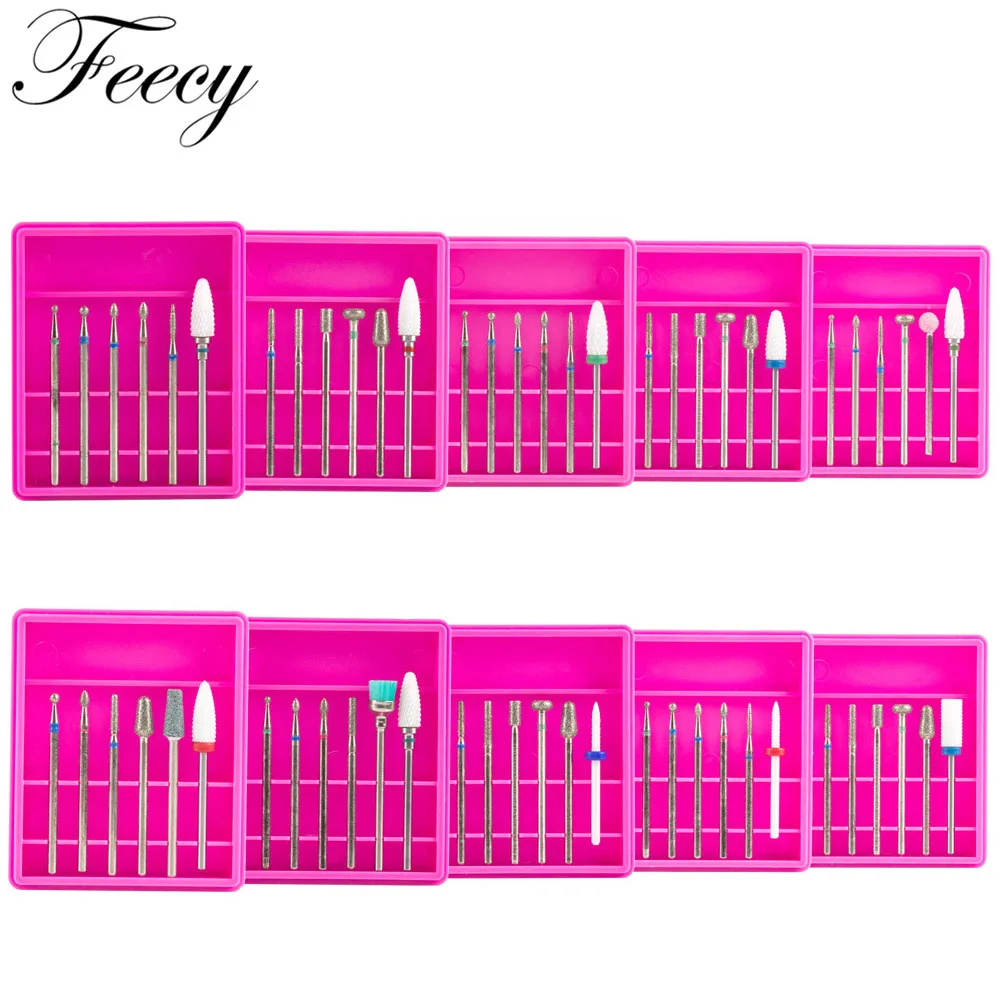 Алмазные сверла для ногтей с коробкой керамическая фреза маникюра и