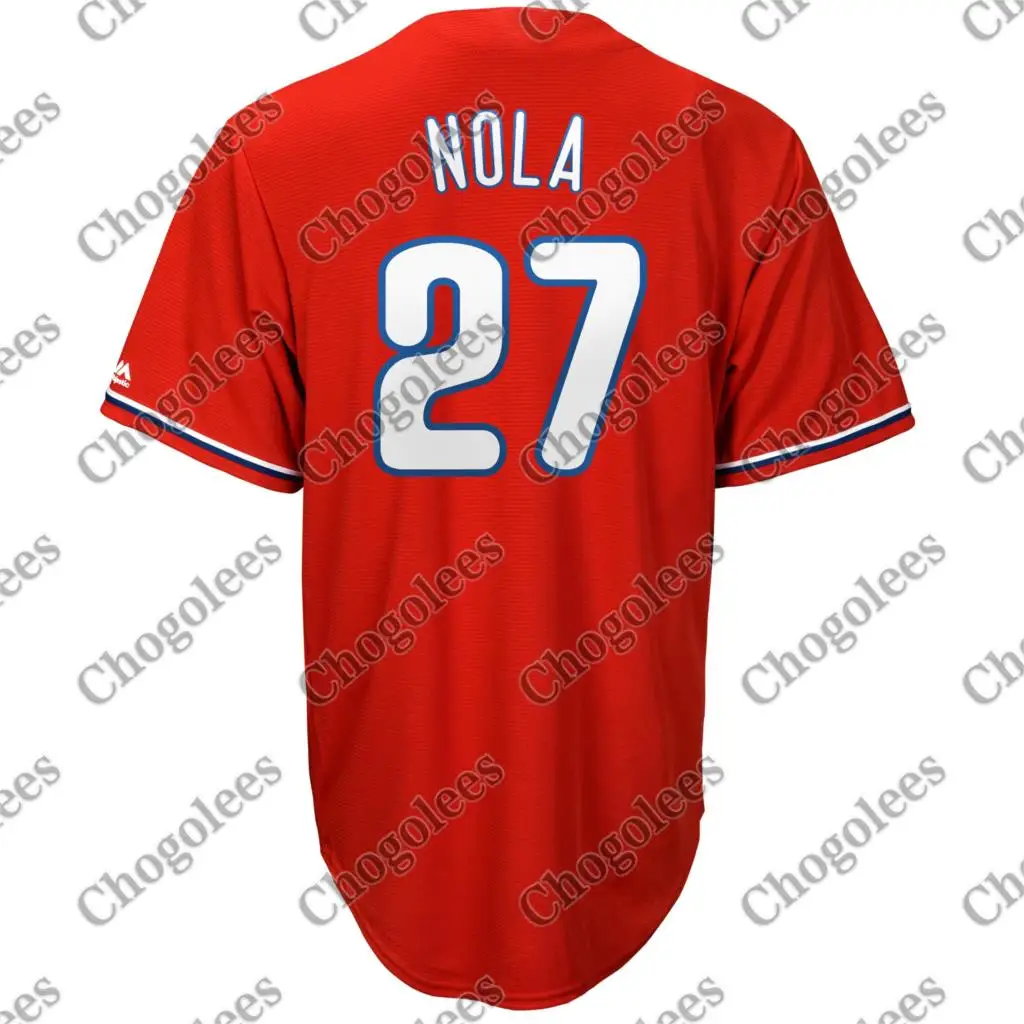 

Baseball Jersey Aaron Nola Philadelphia Majestic Alternate Cool Base Player Jersey - Red