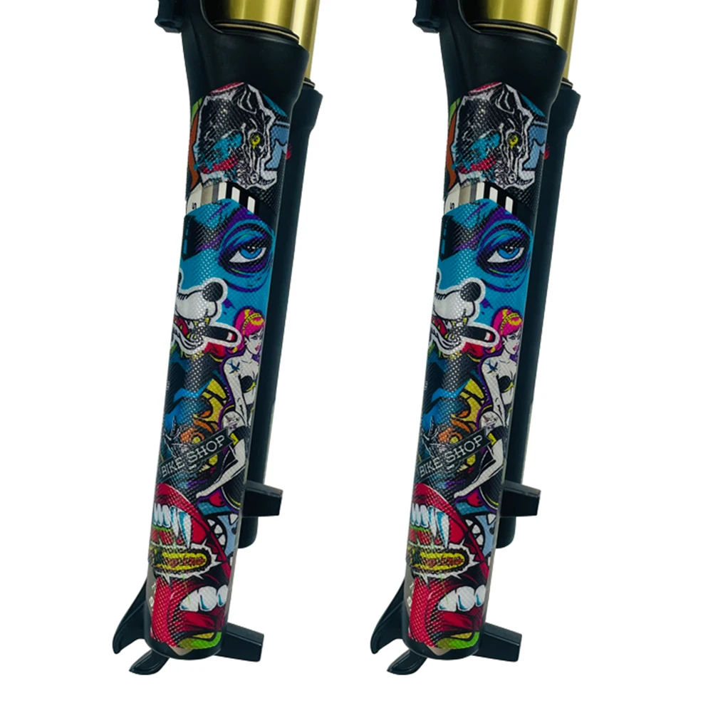 

3D Bicycle Front Fork Protective Stickers Mountain Road Bike Frame Scratch-Resistant Sticker Decorations
