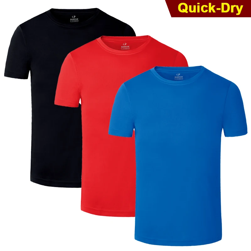 

Высококачественная Мужская футболка 3 шт./лот, сетчатая ткань, быстросохнущая, впитывающая пот, баскетбол, бадминтон, тренировочная одежда, ...