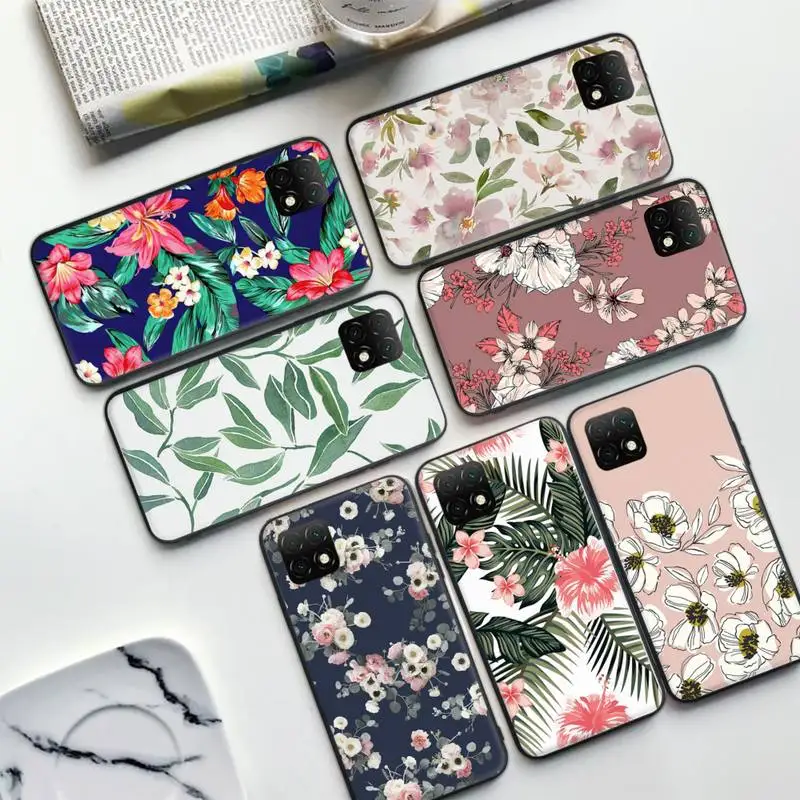 

Leaf Flower Phone Case For Huawei Honor 8E lite Y5II Y6p Y8s Y8p 10plus Y9s v30 pro view10 20 10i 7A Cover Shell