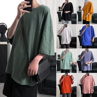 2021 plain oversized t shirt men bodybuilding and fitness loose casual lifestyle wear t shirt male streetwear hip hop tops