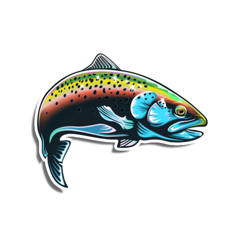 

Car Stickers Rainbow Trout Fish Funny Decal Vinyl Fishing Automobiles Motorcycles Exterior Accessories Vinyl Decals