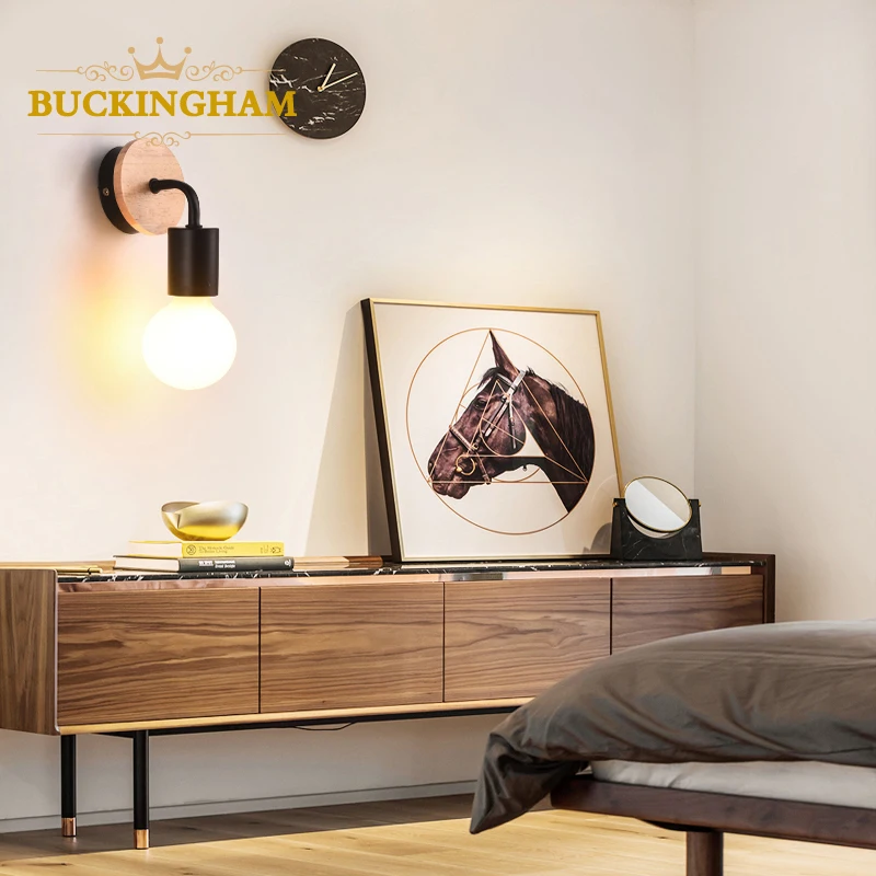 Простой настенный светильник винтажный деревянный металлический светодиодный в