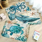 Коврик для двери в морском стиле, напольный ковер с рисунком морской черепахи для гостиной, противоскользящий домашний декор