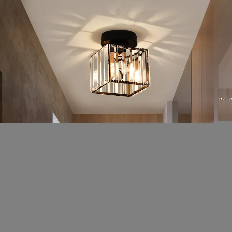 $19.60 Modern Simple LED Crystal Lamp Entrance Porch Light Luxury Ceiling Lamp Creative Personality Balcony Corridor Lamp
