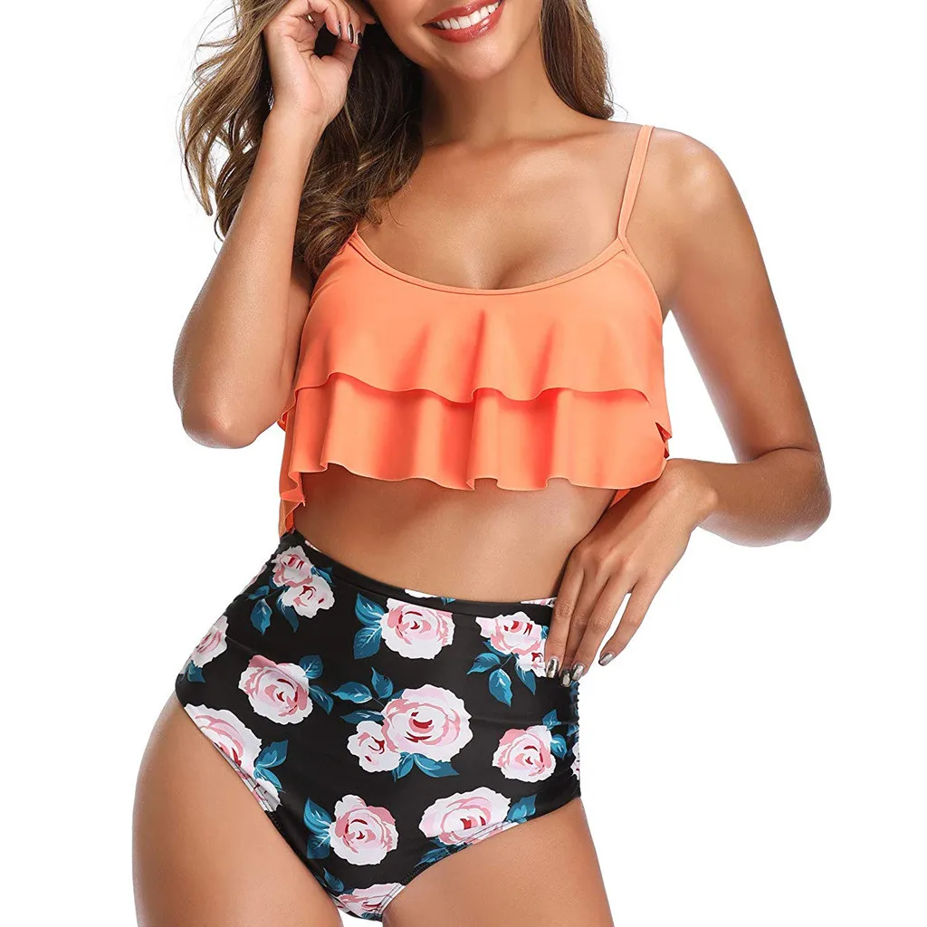 Женский купальник бикини треугольник из двух частей бюстгальтер с вкладышами