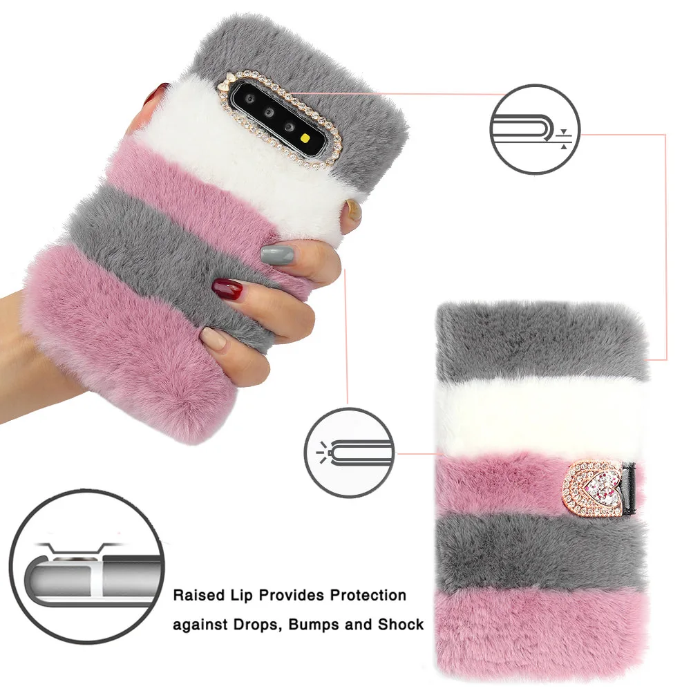 LLZ.COQUE Бумажник Стенд флип чехол для телефона для samsung Note 9 10 5G S10 S10e S9 S8 S7 Plus Edge Магнитный меховой плюшевый чехол