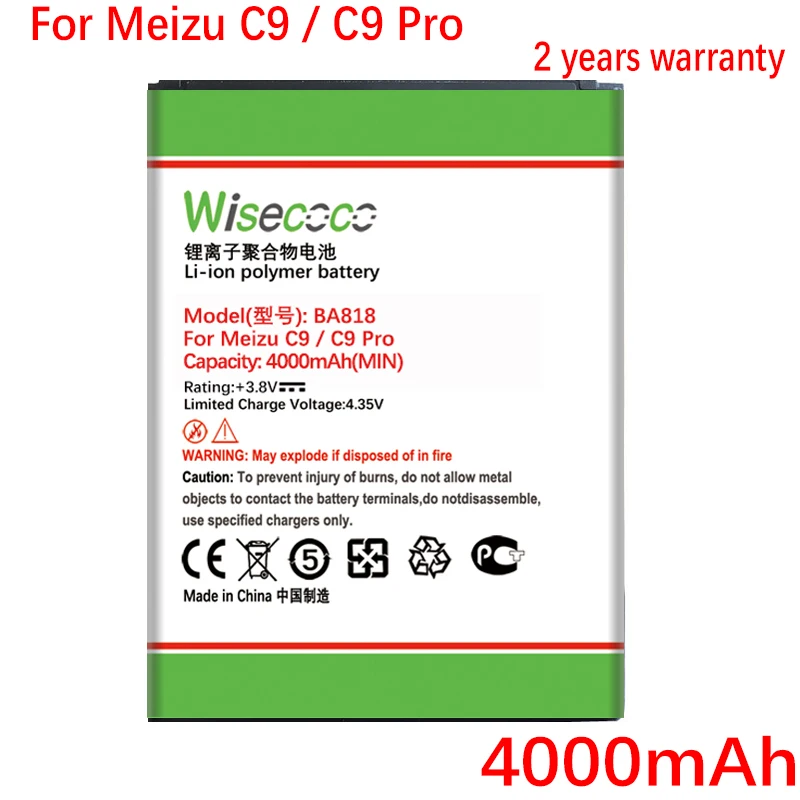 

WISECOCO BA818 NEW Battery For Meizu C9/ C9 Pro Mobile Phone In Stock High Quality Battery With Tracking Number