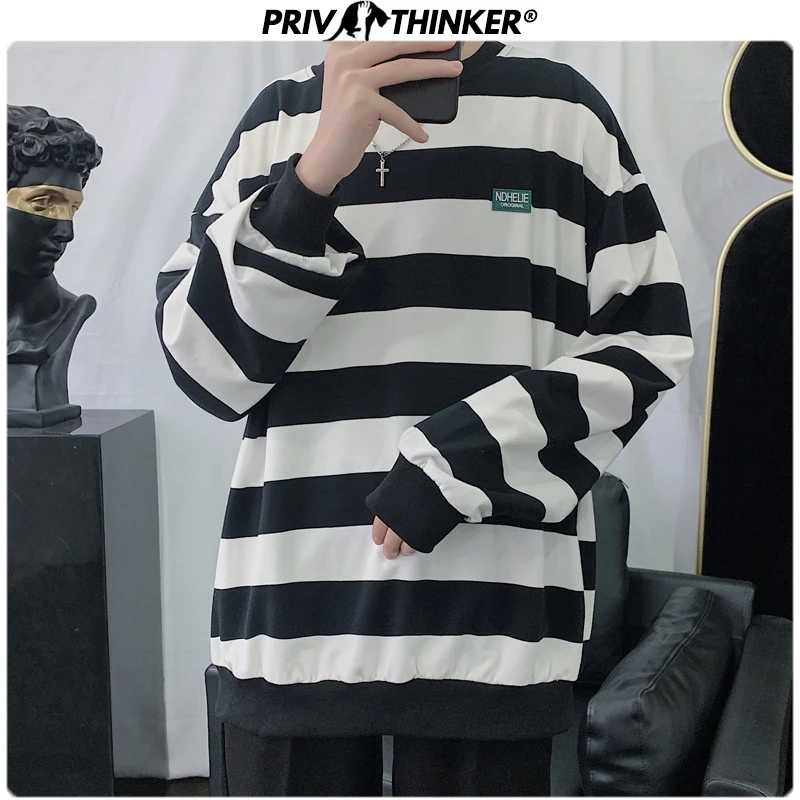 Мужская толстовка Privathinker с капюшоном в стиле Харадзюку круглым вырезом для осени