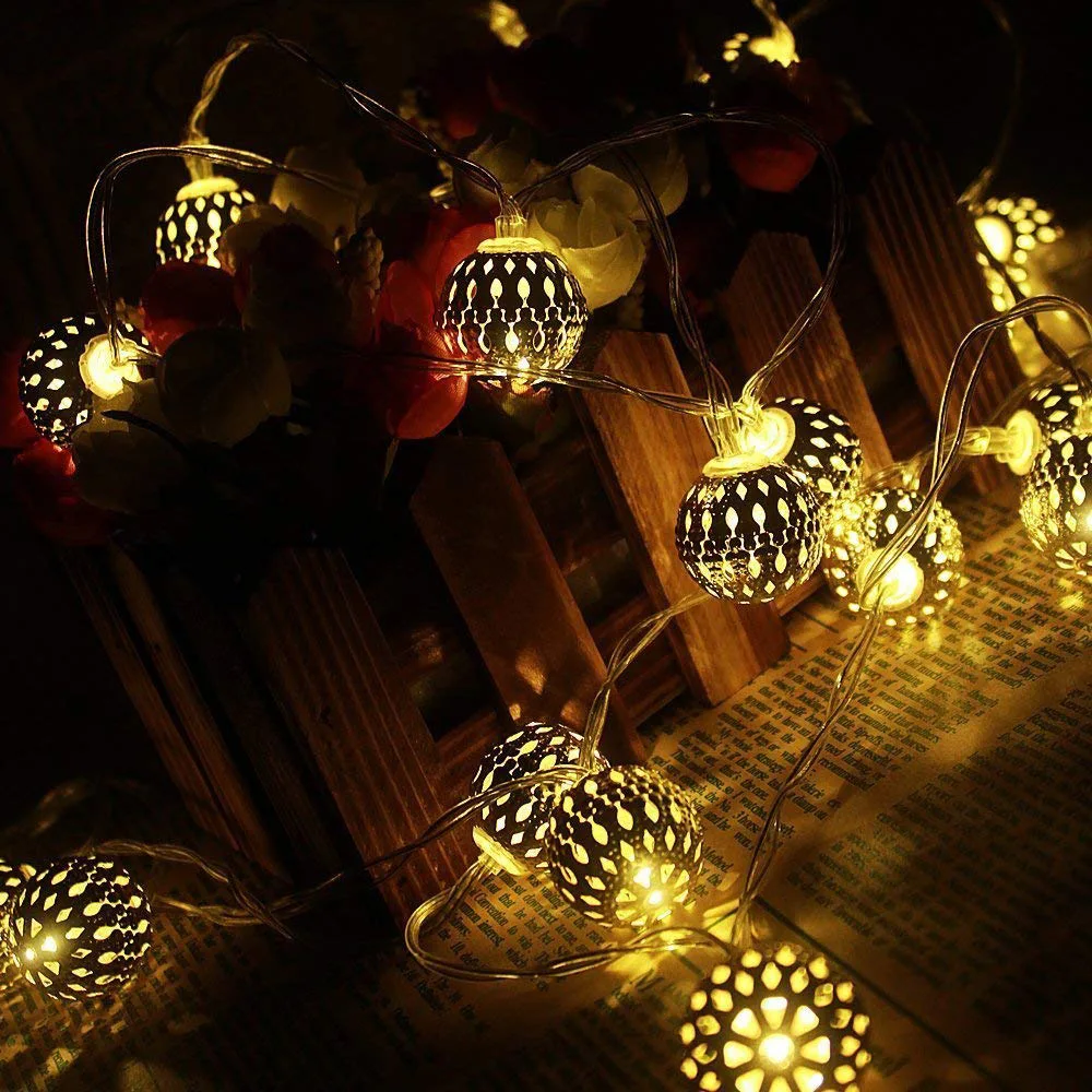 

10/20/40LED Globe String Lights LED Fairy String Lights Battery Operated for Indoor Party Patio Wedding Bedroom Christmas Tree