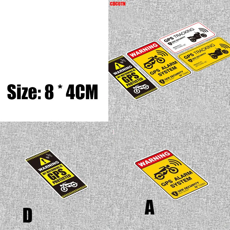 

8X4CM Car Sticker Warning Lable GPS TRACKING Stickers Anti-theft Waterproof Reflective Sticker For Motorcycle ,Bike Car Decal