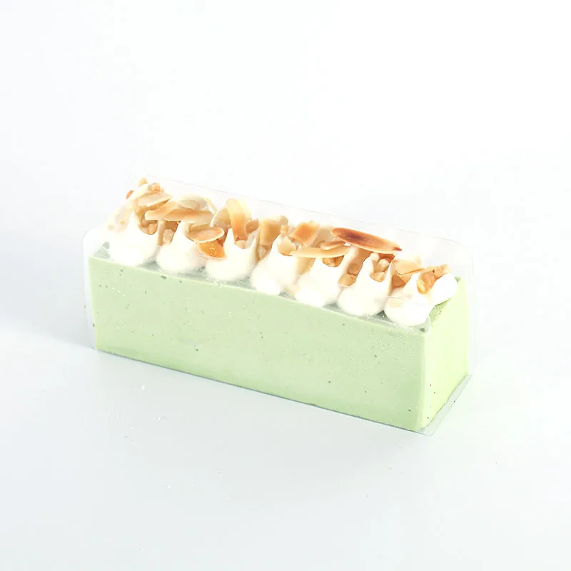 

100 pcs Triangular layer cake gasket transparent pet mousse rim U-shaped cake roll rim baking packaging