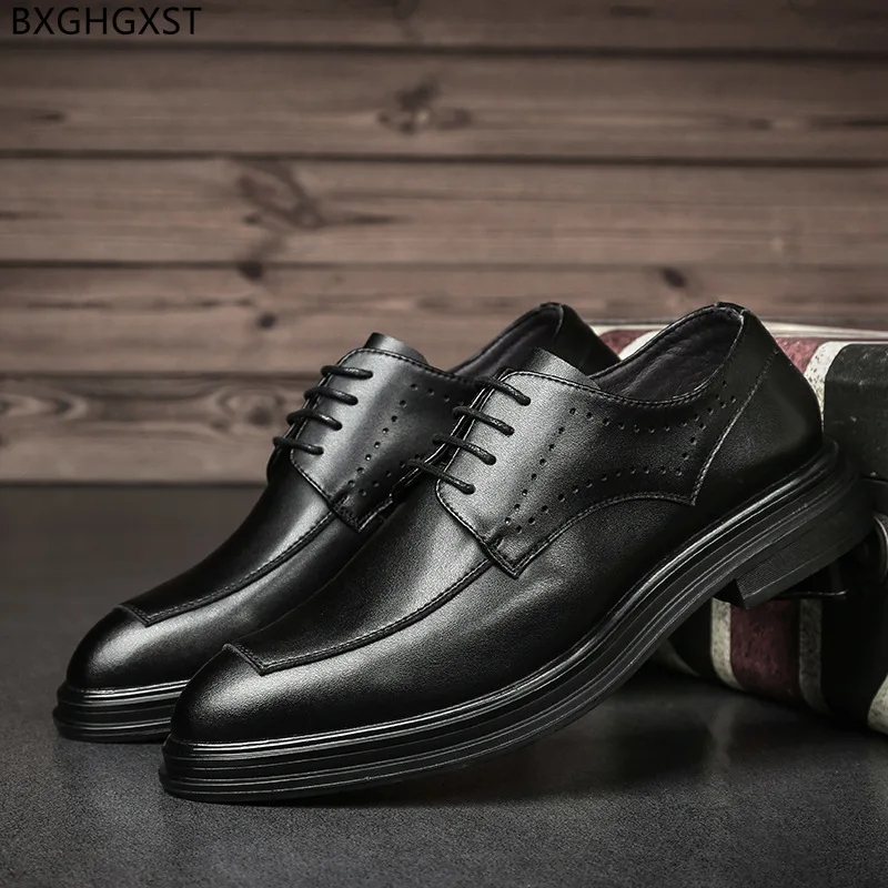 

Black Oxford Leather Shoes Men Classic Dress Shoes Mens Designer Wedding Shoes for Man 2023 Zapatos De Hombre Chaussure De Homme