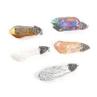 natural crystal pendant irregular colorful original healing crystal stone charms for reiki jewelry making necklace bracelet gift