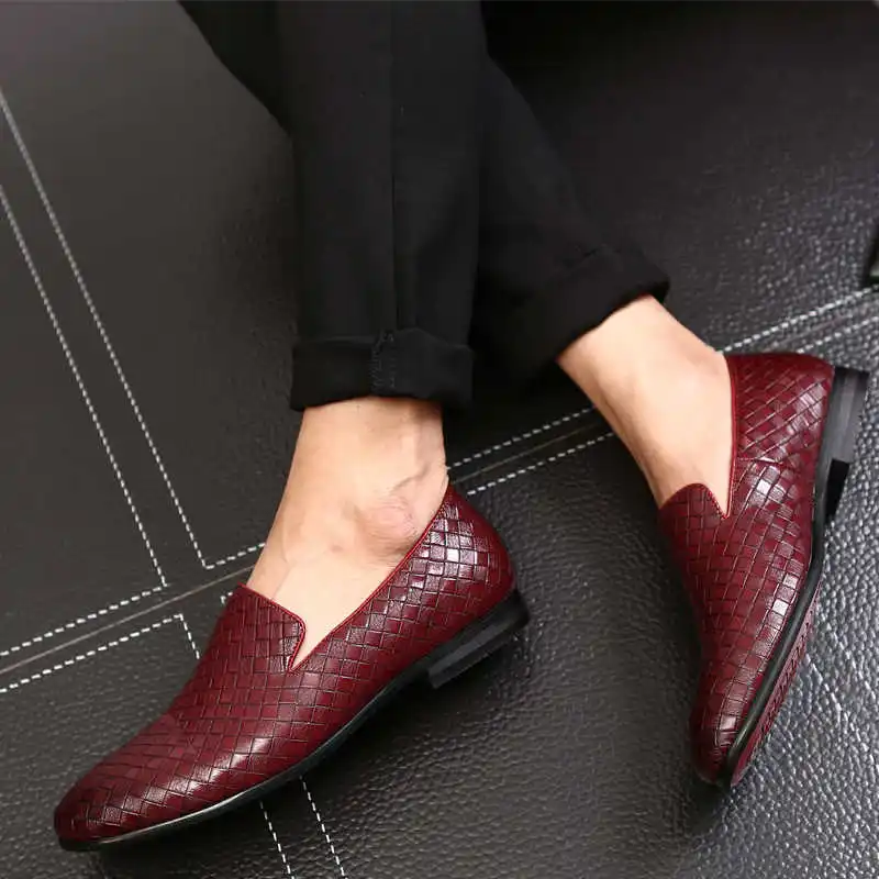 

New men's shoes fashion shoes Korean woven men's shoes autumn single shoes fashion shoes