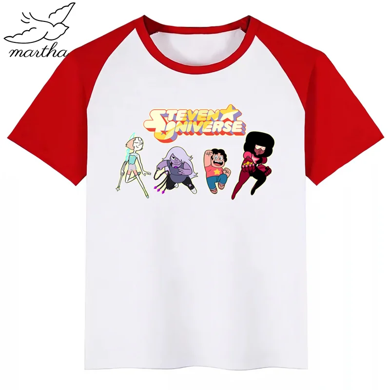 Steven Universe/Новинка детская летняя повседневная футболка для мальчиков и девочек