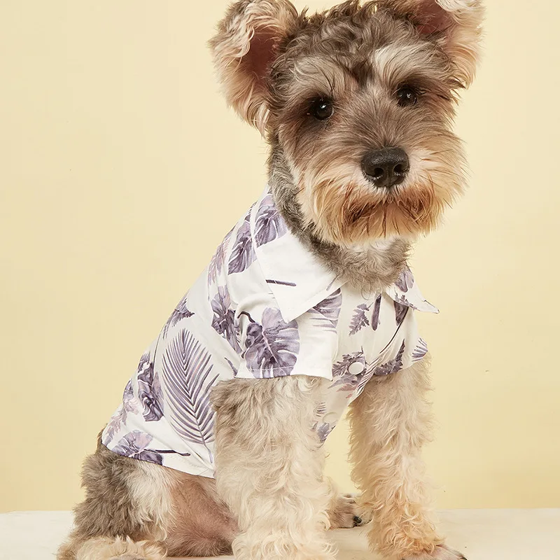 

Dog Shirts Clothes Summer Beach Clothes Vest Pet Clothing Floral T-Shirt Hawaiian For Small Large Cat Dog Chihuahua