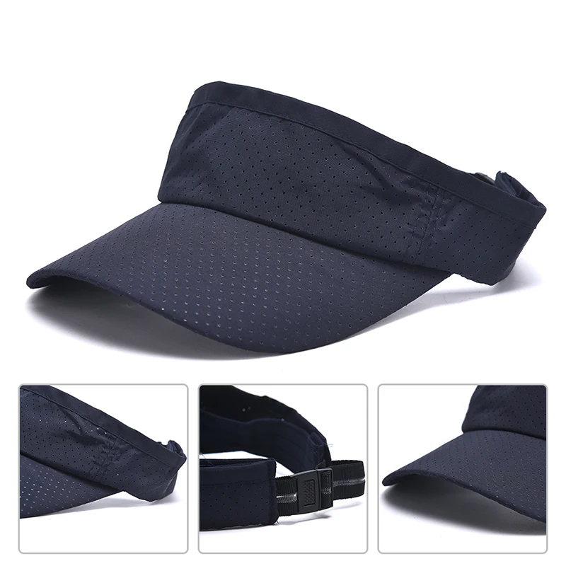 

Summer Breathable Unisex Empty Top Sun Visor Hat Summer Linen Big Wide Brim Straw Sun Caps UV Protection Hat For Men And Women