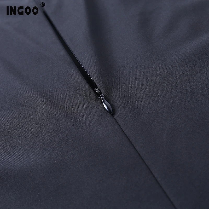 

INGOO Elegance Tank Jumpsuit Women Solid Autumn Sleeveless Black Skinny Body Top Fashion Sexy Slim Casual Sport Jumpsuits