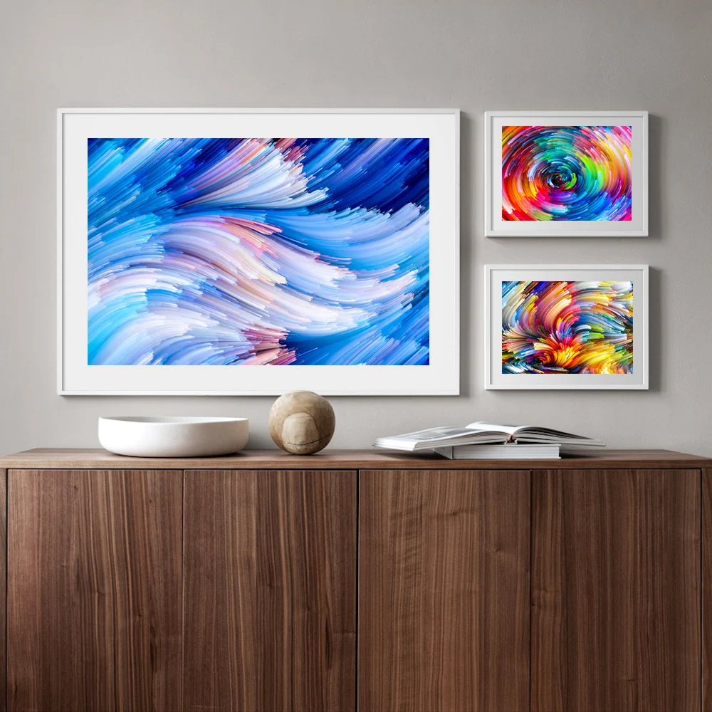 

Abstraction Circles Multicolor Modern Room Wall Art Set Of 3 Print Oil Painting No Frame Pictures