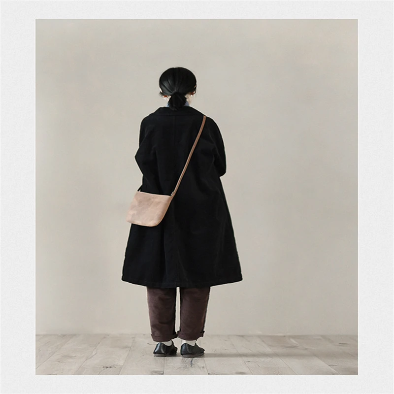 

2020 New Autumn And Winter Temperament Wick Velvet Long Work Pocket Doll Collar Shirt Jacket Windcoat Women's Coat
