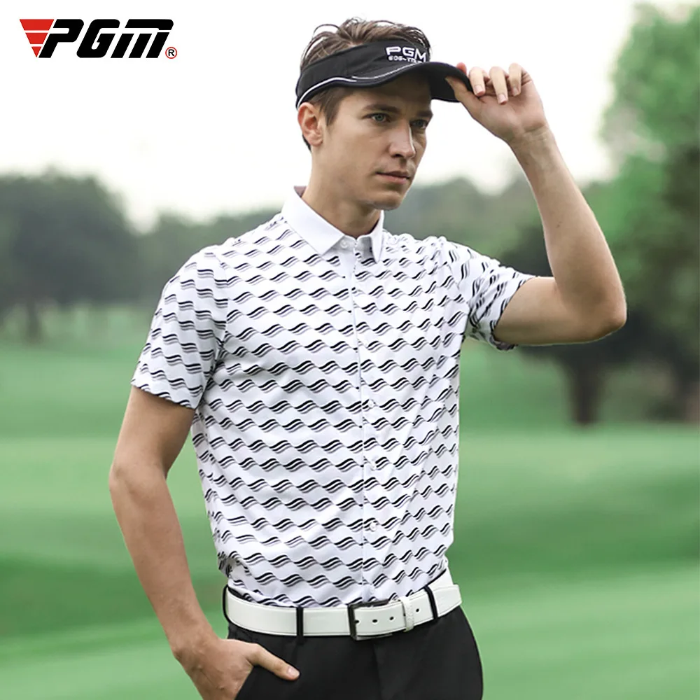 

2020 PGM Golf Apparel Men's Casual Cotton Short Sleeve Printed Golf T-Shirt Cotton breathable Quick Dry Men's Sport Clothes
