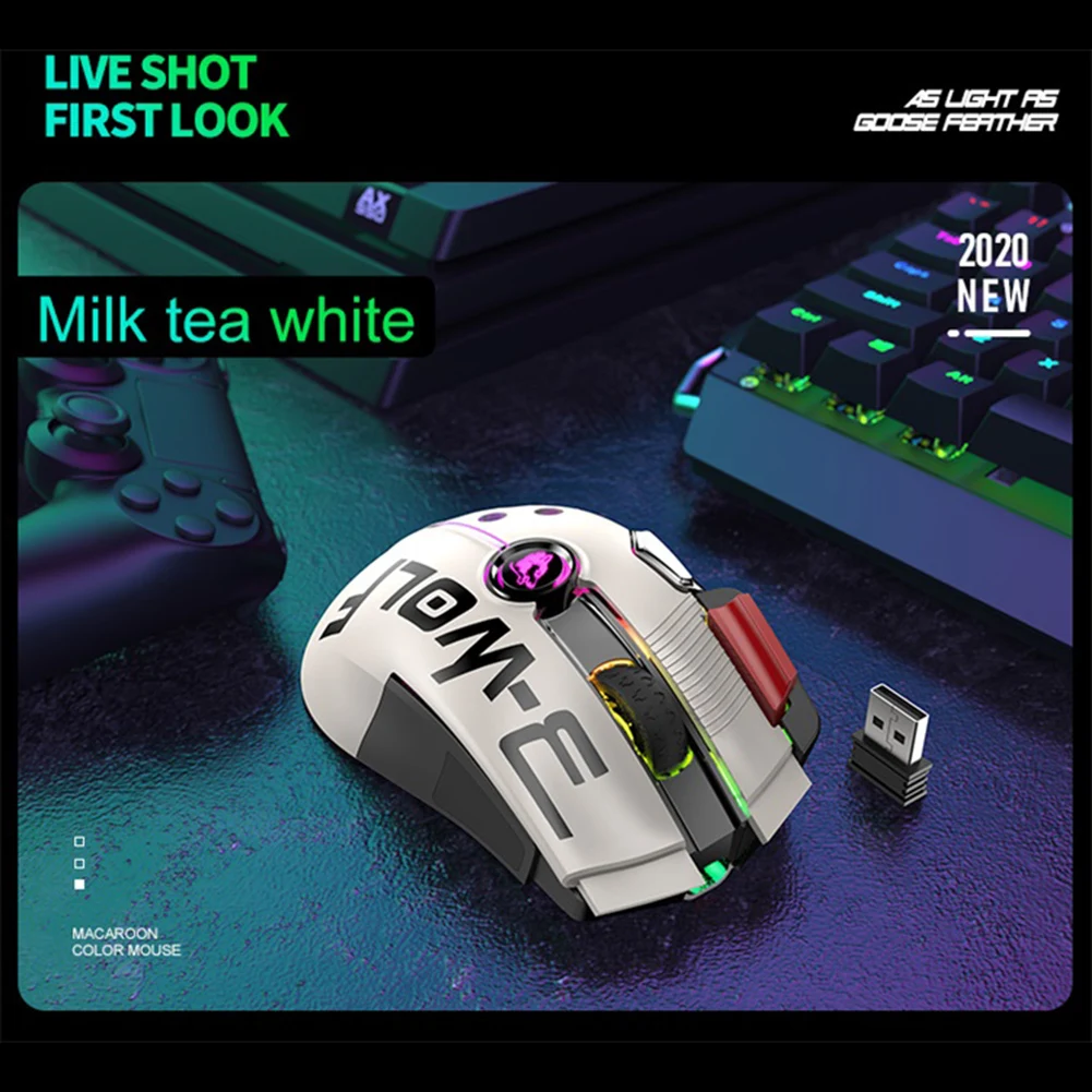 

Wireless Wired Dual Mode TYPE-C Mouse Game Stick 11 KeysRGB 12000 DPI Adjustable Gaming Mouse Computer Accessories