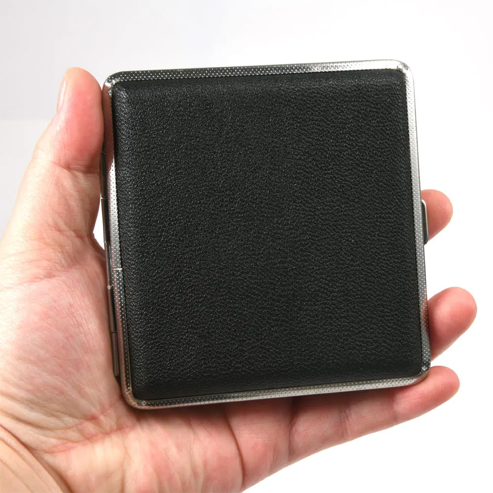 1 шт. кожаные сигареты с двойным открытием чехлы для сигарет на 20 палочек из