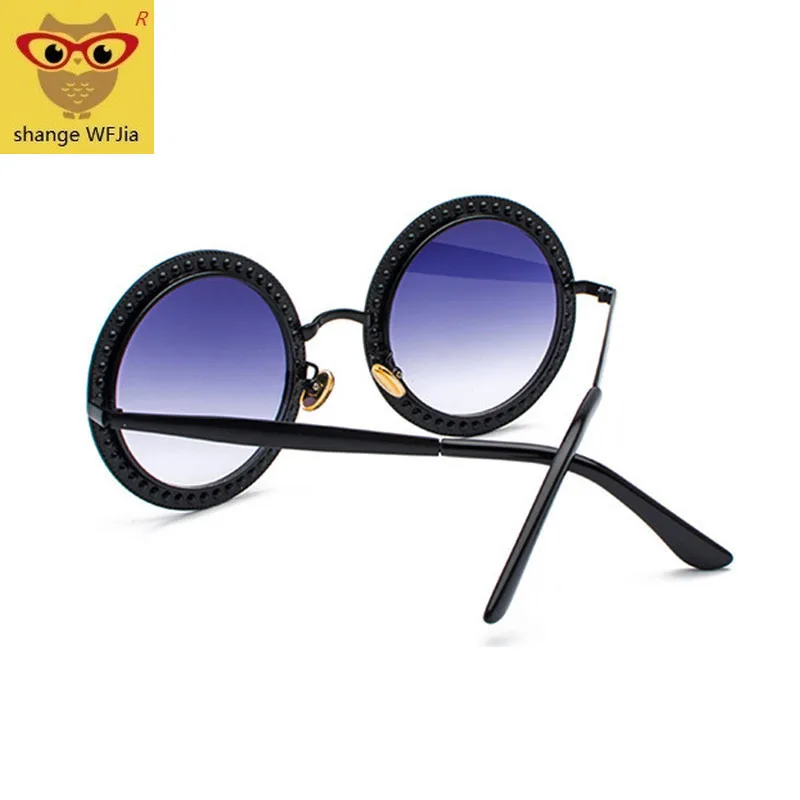 Винтажные женские солнцезащитные очки gafas, роскошные брендовые инкрустированные кирпичные солнцезащитные очки oculos de sol mujer, большие круглые солнцезащитные очки