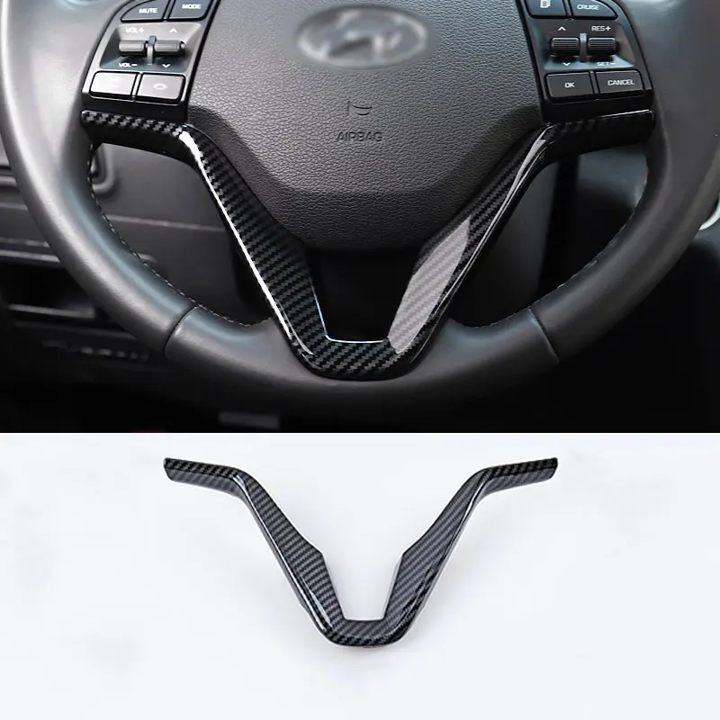 Накладка на руль с принтом из углеродного волокна для HYUNDAI TUCSON 2016-2019 | Автомобили и