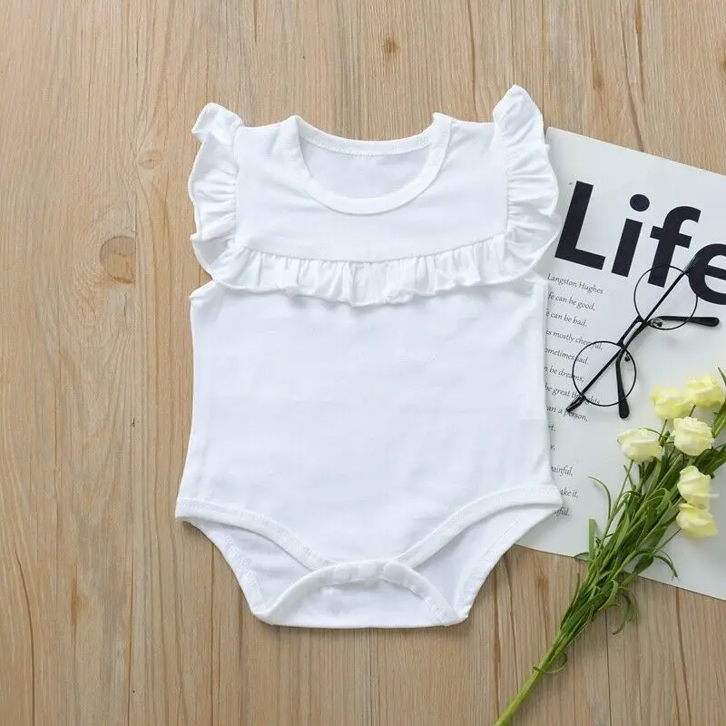 Летняя одежда для малышей Одежда новорожденных девочек Комбинезон без рукавов с