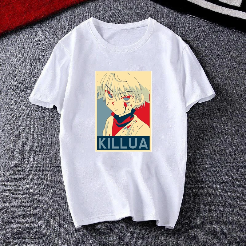 

Tops Kawaii Hisoka Hunter X Hunter Tshirt Killua Zoldyck T-shirt Crew Neck Fitted Soft Anime Manga Tee tShirt men Women T-shirt