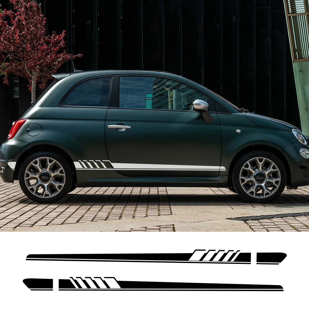2 шт. длинные наклейки на боковой двери автомобиля для Fiat Punto 500 панда Abarth Tipo DIY Автомобильная виниловая пленка наклейки для стайлинга автомобиля Принадлежности для тюнинга