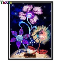 abstract flower diamond painting full square round crafts3d picture of rhinestone mosaic diamond embroidery for home decor