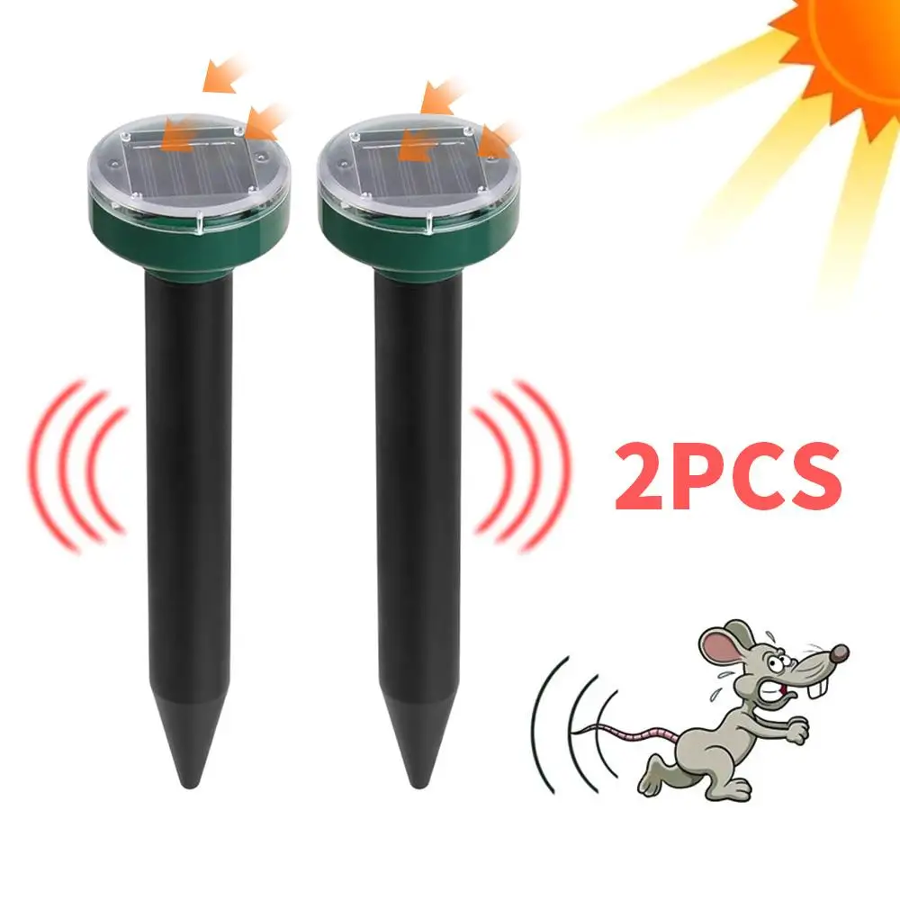 

Animal ABS Garden Eco Friendly Yard Solar Energy Insect 2pcs Rodent Control Pest Repeller Gopher Ultrasonic Rat Repeller