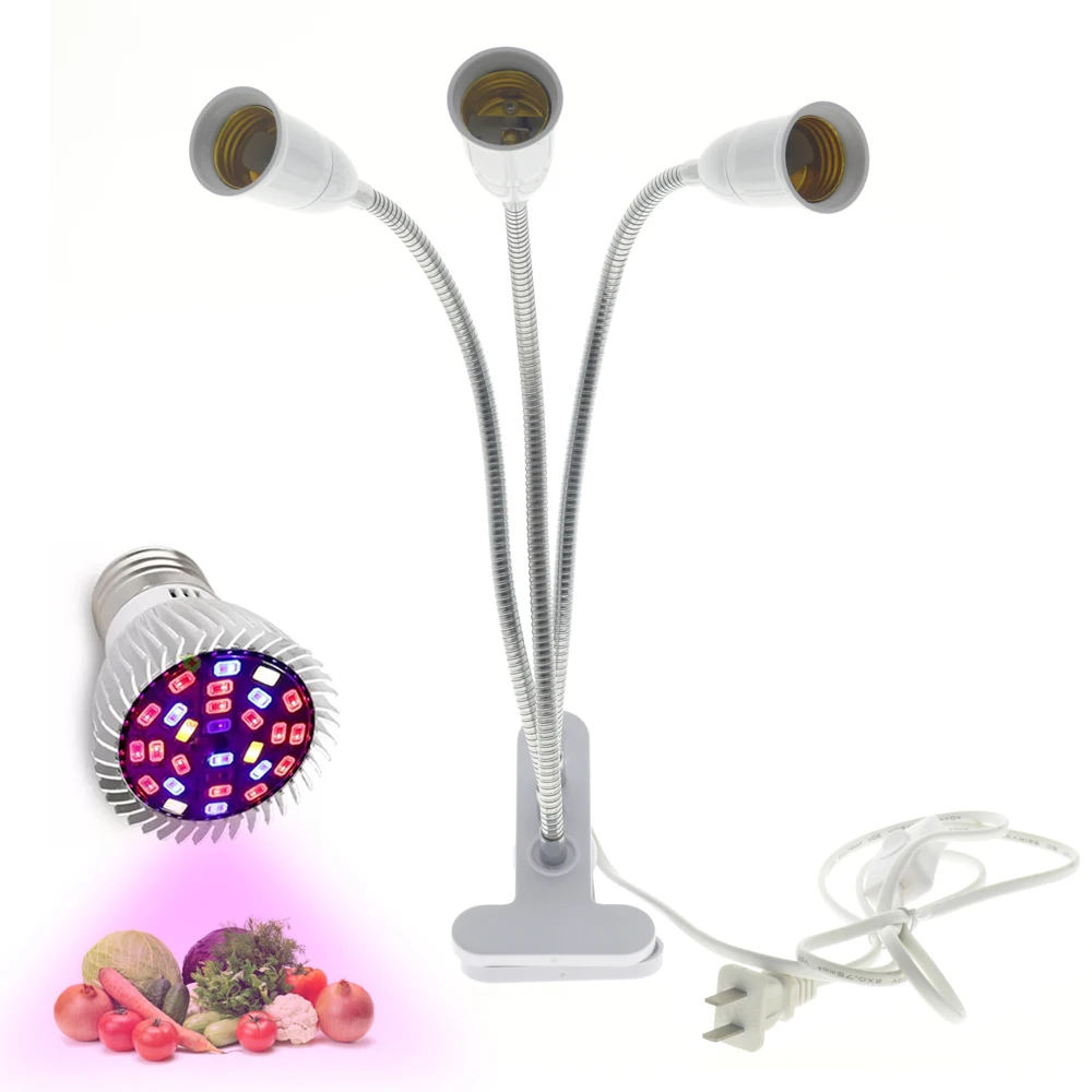 Full Spectrum With E27 Lamp Holder Clip-on Phyto Lamps 18/28/40/78/120leds For Indoor Plants Flowers Growth