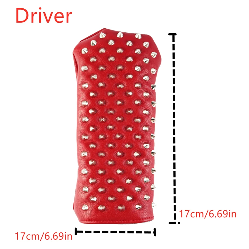 NRC Golf Head Covers Hybrid Woods Putter Чехлы для клюшек для гольфа красные синие заклепки - Цвет: RED driver