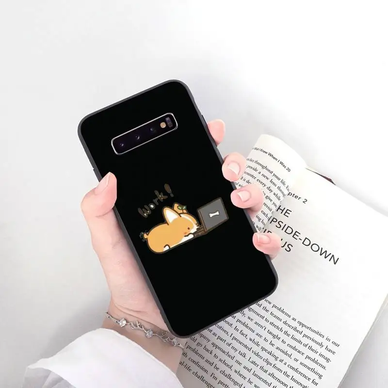 Милый черный чехол для телефона с изображением корги ягодиц животных щенков Samsung