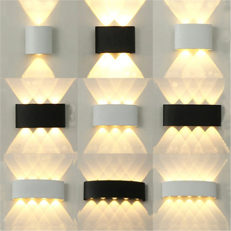 

IP65 LED Wall Lamp Outdoor Waterproof Garden Lighting Aluminum AC86-265 Indoor Bedroom Living Room Stairs Wall Light