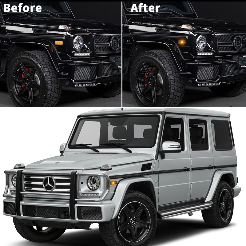 Желтая копченая линза для Mercedes W463 G Class G500 G550 G55 G63 AMG Sidemarker|Сигнальная лампа| |