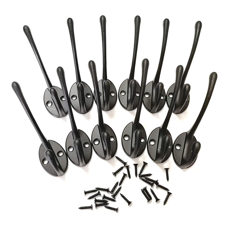 12 шт. в упаковке двойные крючки для пальто настенные металлические халатов