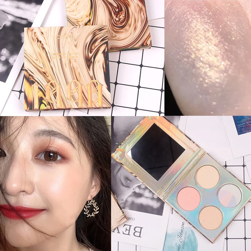 

4 Colors Flow Gold High-gloss Powder Waterproof Durable Brightening Brightening Complexion Luminous Powder