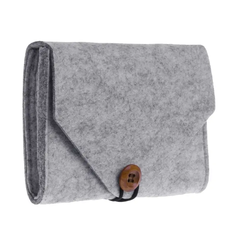 

50LD New Felt Pouch Power Bank Storage Bag For Data Cable Mouse Travel Organizer