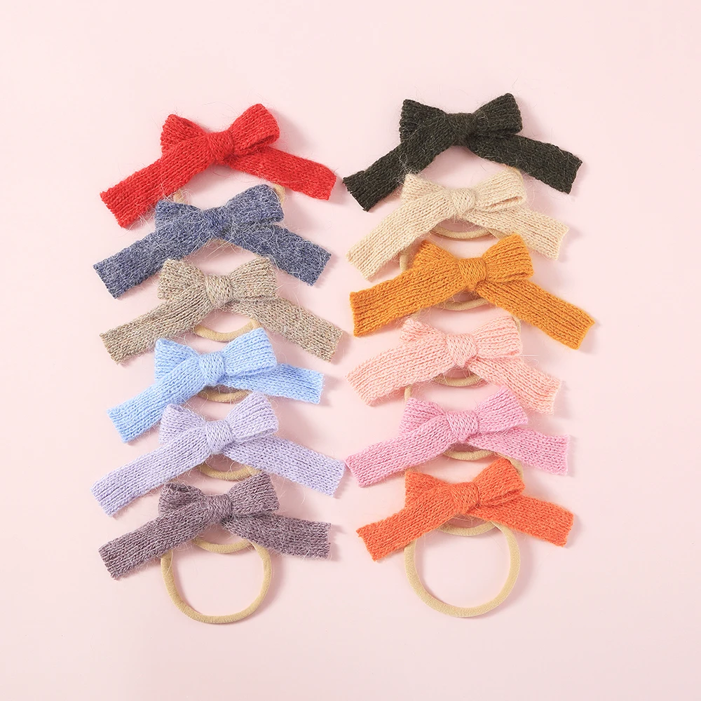 MengNa 36 шт./лот вязаные повязки для новорожденных нейлоновая повязка на голову