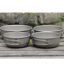 Keith 티타늄 접이식 손잡이 캠핑 그릇, 야외 캠핑 피크닉 식기, 300ml, 400ml, 500ml, 600ml